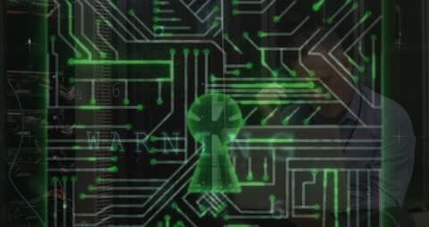 Digital Security Interface with Padlock Overlay