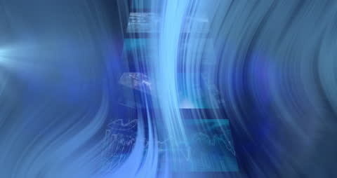 Abstract Virtual Technology Flow with Blue and Green Hues