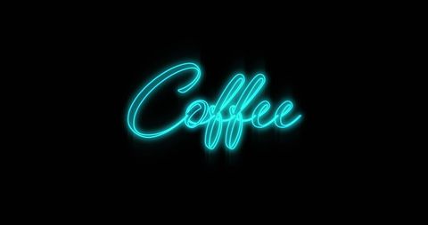 Neon Coffee Sign Glowing on Black Background - Download Free Stock Images Pikwizard.com