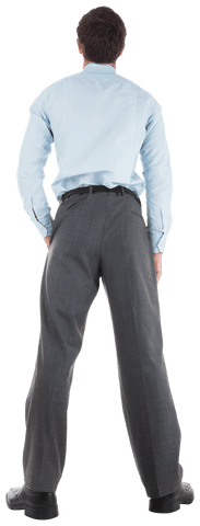 transparent businessman rear view standing hand in pocket - Download Free Stock Videos Pikwizard.com