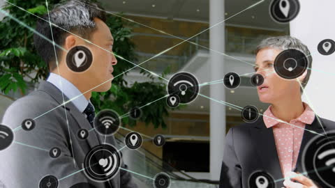 Diverse Business Professionals Engaged in Networking