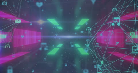 Futuristic Digital Network Animation with Globe