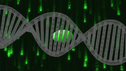 Advanced Tech Finance Visualization with DNA and Currency Symbols