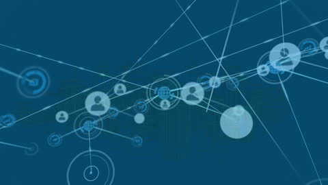 Digital Network Connections Over 3D Cityscape