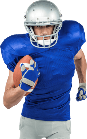 Transparent football player in action running with ball