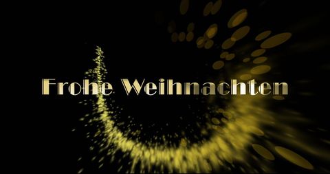 Frohe weihnachten celebratory text with glowing lights