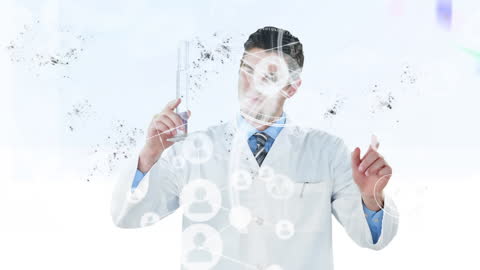 Innovative Doctor with Technology Network in Healthcare Concept