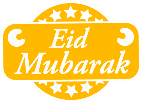 Transparent eid mubarak badge celebrating festive spirit