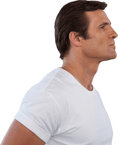 Transparent Background Side Profile of Mature Man Looking Away - Download Free Stock Videos Pikwizard.com