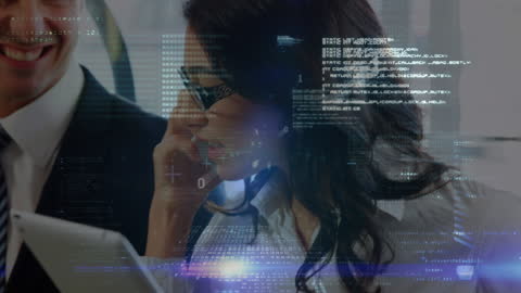 Businesswoman Analyzing Data on Tablet and Smartphone