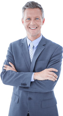 confident businessman smiling with arms folded on transparent background - Download Free Stock Videos Pikwizard.com