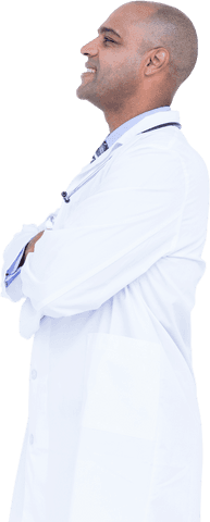 Transparent Side View of Confident Male Doctor Smiling - Download Free Stock Videos Pikwizard.com