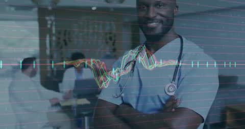 Healthcare Professional Analyzing Data Overlay