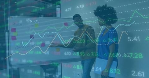 Financial Data Analysis with Diverse Team in Modern Office Space