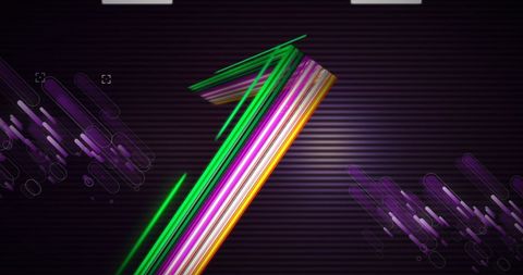 Neon Gradient START Symbol in Abstract Tech Viewfinder Style