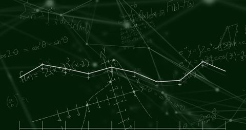Complex Mathematical Equations on Green Digital Network - Download Free Stock Images Pikwizard.com