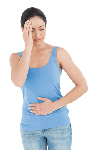 Transparent Woman Touching Abdominal Area Facial Discomfort - Download Free Stock Videos Pikwizard.com