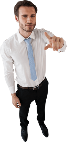 young businessman touching invisible transparent interface isolated - Download Free Stock Videos Pikwizard.com