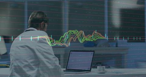 Data Analyst Assessing Financial Trends with Advanced Technology