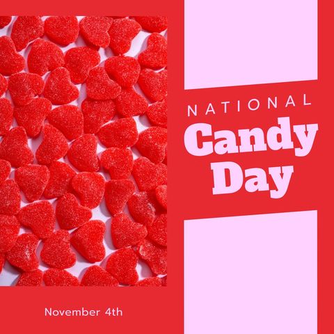 colorful national candy day celebration with heart-shaped candies - Download Free Stock Templates Pikwizard.com