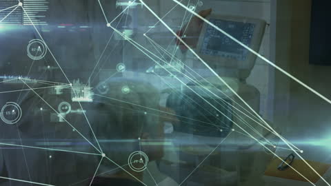 Network Connection Lines Overlapping Cityscape