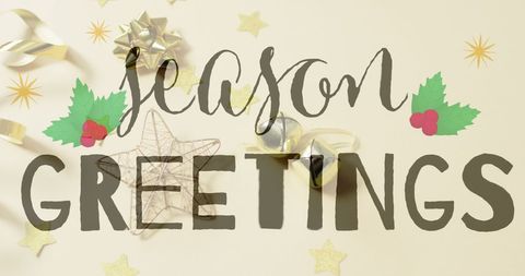 festive holiday greetings with ribbons and decorative accents - Download Free Stock Images Pikwizard.com