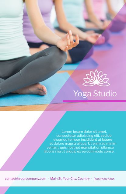 Serene Yoga Studio Flyer for Meditation and Fitness Promotions - Download Free Stock Templates Pikwizard.com