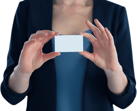 businesswoman holding blank transparent business card front view - Download Free Stock Videos Pikwizard.com