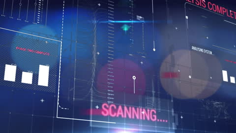 Data Processing Animation with Digital Interface and Graphs