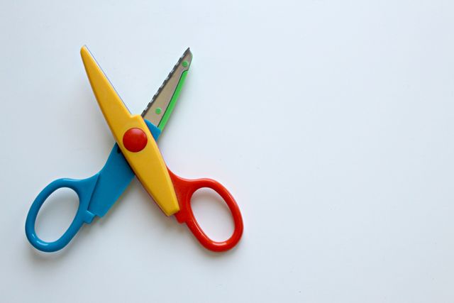 Colorful Child Safety Scissors on White Background - Download Free Stock Photos Pikwizard.com