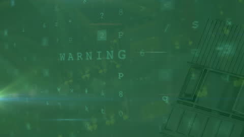 Digital Warning Alert with Abstract Building and Data Flow