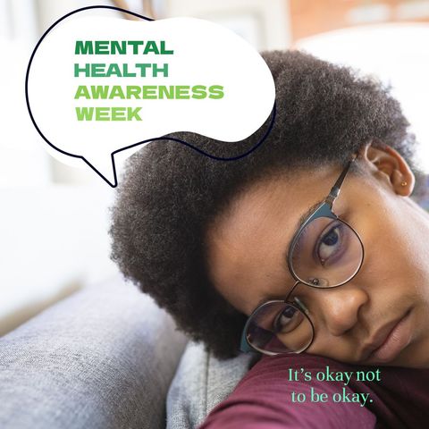 mental health awareness week: sad woman with glasses - Download Free Stock Templates Pikwizard.com