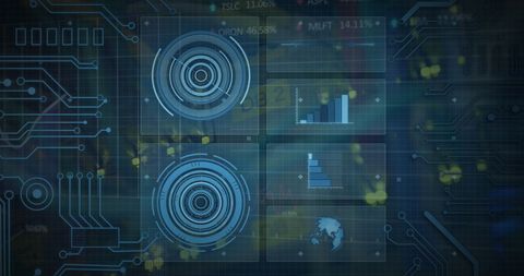 Futuristic Data Processing Interface on Virtual Screens - Download Free Stock Images Pikwizard.com
