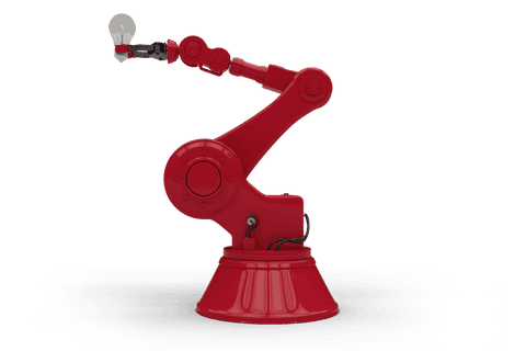 transparent red robotic arm holding light bulb - Download Free Stock Videos Pikwizard.com