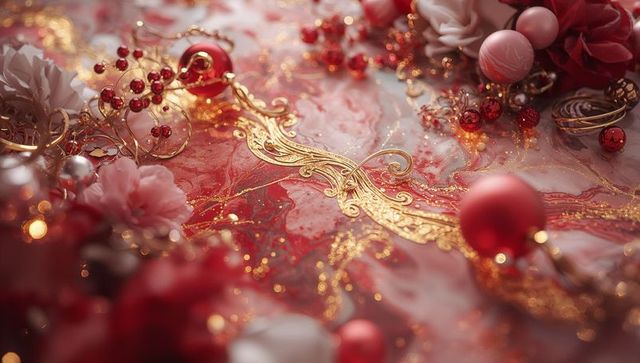 Elegant holiday ornaments with glimmering gold accents