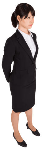 Businesswoman Standing with Professional Attire on Transparent Background