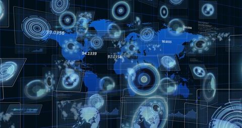 Global Business Technology and Digital Networking Concept