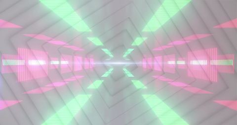 Futuristic Digital Tunnel with Neon Lights and Squares - Download Free Stock Images Pikwizard.com