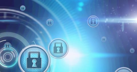 Network Security and Data Protection Concept with Digital Locks - Download Free Stock Images Pikwizard.com