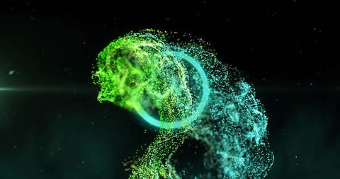 Abstract Human Figure Composed of Vibrant Moving Particles - Download Free Stock Images Pikwizard.com
