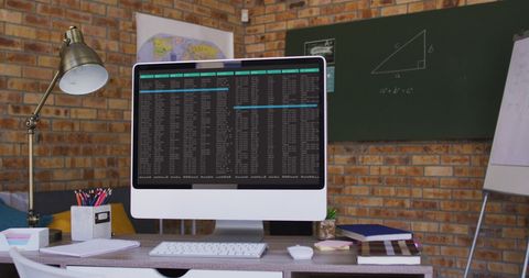 modern workstation with computer screen displaying code - Download Free Stock Images Pikwizard.com