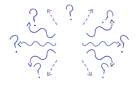 Blue Abstract Shape Transparent Background Interrupted by Question Marks - Download Free Stock Videos Pikwizard.com