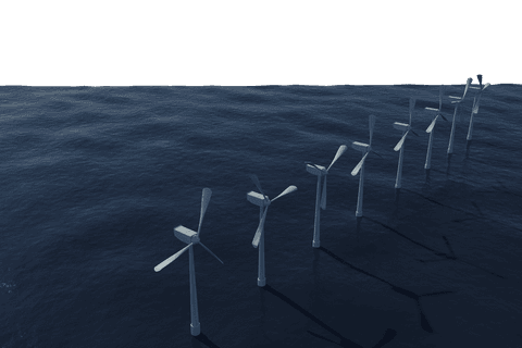 transparent offshore wind turbines against clear sky - Download Free Stock Videos Pikwizard.com