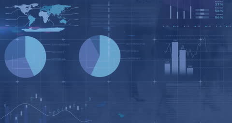 Data Visualization Animation with Charts and Graphs Overlay