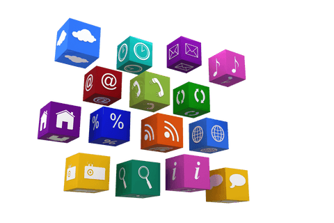 colorful 3d digital icons on transparent background for technology design - Download Free Stock Videos Pikwizard.com