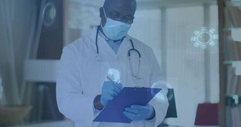 Doctor Analyzing Digital Patient Data in Modern Healthcare Setting