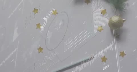 Holiday Infographics with Festive Elements Animate Across Screen