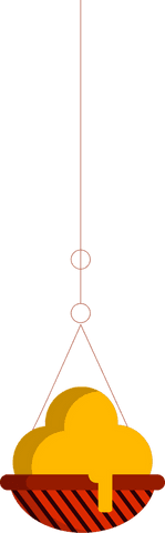 Transparent mechanical balance with pulleys in minimal style