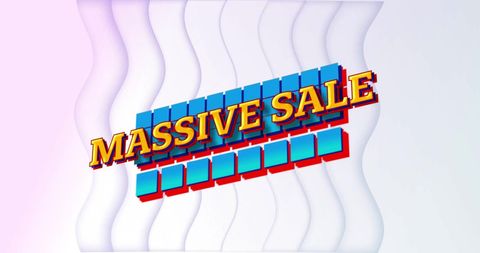 Retro style massive sale promotion with vibrant colors