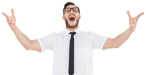 confident young businessman with open arms on transparent background - Download Free Stock Videos Pikwizard.com